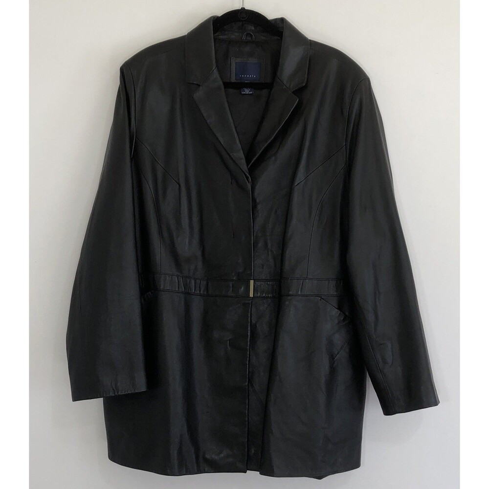 Venezia Women’s Black Leather Jacket Sz 22/24 Soft leather!!! See Description